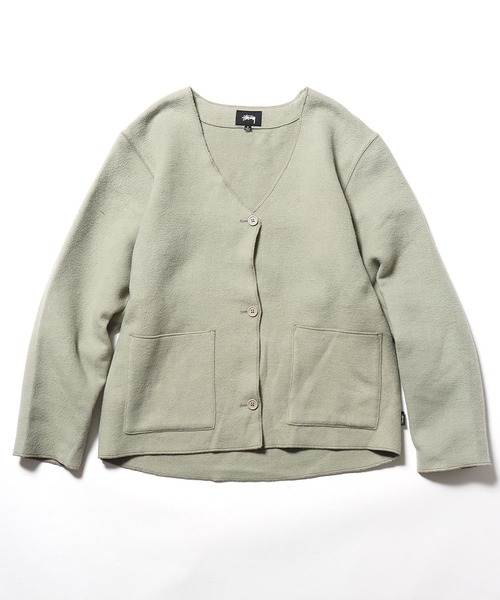 STUSSY(ステューシー)の「STUSSY/ステューシー Fern Cardigan (Wmns) カーディガン Vネック ワンポイント ロゴ(カーディガン/ボレロ・レディース・ベージュ/ダークブラウン・L/S/M)」の17枚目の写真