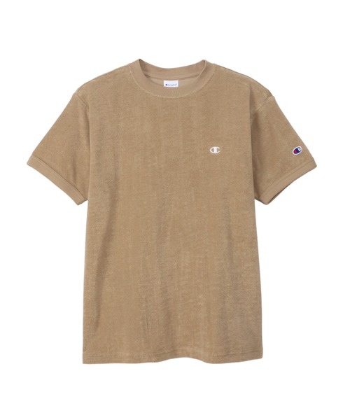 Champion(チャンピオン)の「【Champion/チャンピオン】メンズ ベーシック ショートスリーブTシャツ(Tシャツ/カットソー・メンズ・ネイビー/サンドベージュ/ホワイト/モスグリーン/グレー/ブラック・MEDIUM/LARGE/X-LARGE)」の4枚目の写真