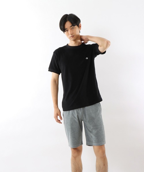 Champion(チャンピオン)の「【Champion/チャンピオン】メンズ ベーシック ショートスリーブTシャツ(Tシャツ/カットソー・メンズ・ネイビー/サンドベージュ/ホワイト/モスグリーン/グレー/ブラック・MEDIUM/LARGE/X-LARGE)」の10枚目の写真