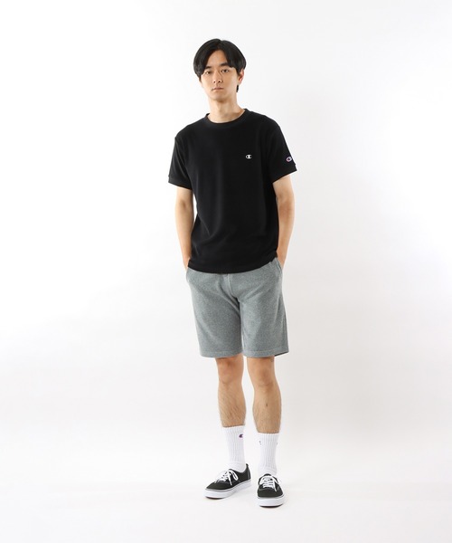 Champion(チャンピオン)の「【Champion/チャンピオン】メンズ ベーシック ショートスリーブTシャツ(Tシャツ/カットソー・メンズ・ネイビー/サンドベージュ/ホワイト/モスグリーン/グレー/ブラック・MEDIUM/LARGE/X-LARGE)」の11枚目の写真