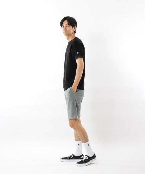 Champion(チャンピオン)の「【Champion/チャンピオン】メンズ ベーシック ショートスリーブTシャツ(Tシャツ/カットソー・メンズ・ネイビー/サンドベージュ/ホワイト/モスグリーン/グレー/ブラック・MEDIUM/LARGE/X-LARGE)」の12枚目の写真