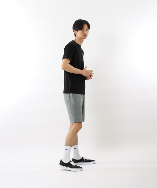 Champion(チャンピオン)の「【Champion/チャンピオン】メンズ ベーシック ショートスリーブTシャツ(Tシャツ/カットソー・メンズ・ネイビー/サンドベージュ/ホワイト/モスグリーン/グレー/ブラック・MEDIUM/LARGE/X-LARGE)」の14枚目の写真