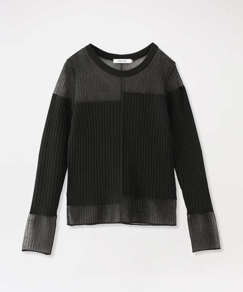 LOVELESS（ラブレス）の「シアーコンビニットプルオーバー（ニット/セーター・レディース・オフホワイト/ブラック/パープル・34/36）」の3枚目の写真