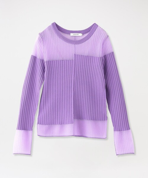 LOVELESS（ラブレス）の「シアーコンビニットプルオーバー（ニット/セーター・レディース・オフホワイト/ブラック/パープル・34/36）」の9枚目の写真