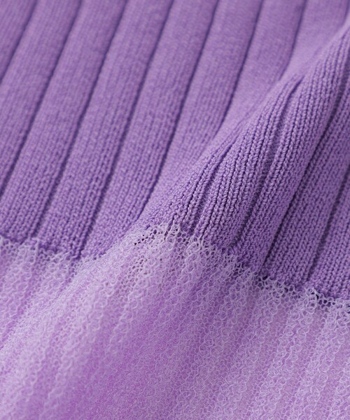 LOVELESS（ラブレス）の「シアーコンビニットプルオーバー（ニット/セーター・レディース・オフホワイト/ブラック/パープル・34/36）」の4枚目の写真