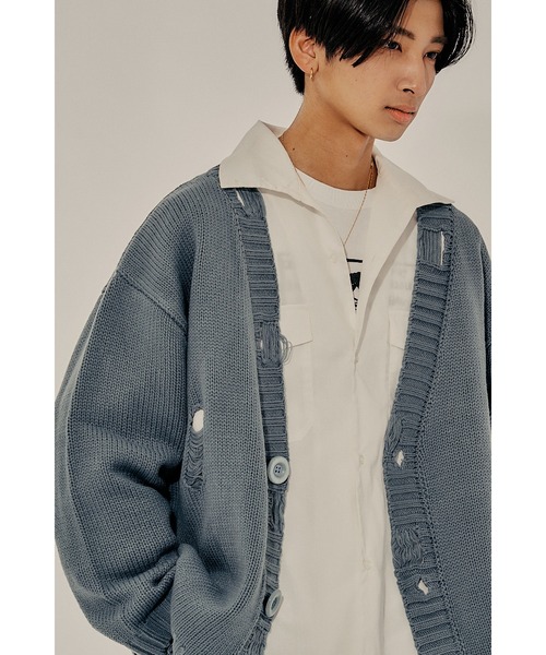 Adoon plain(アドーンプレーン)の「【Oversized shirring shirt】/オーバーサイズシャーリングシャツ(シャツ/ブラウス・メンズ・ブラック/オフホワイト・MEDIUM/LARGE)」の12枚目の写真