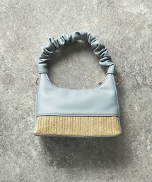 Riberry | ギャザーハンドル異素材切替バッグ(ハンドバッグ)