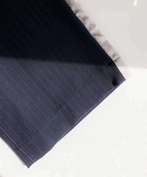 Q(キュー)の「ピンストライプサイドラインワイドパンツ(その他パンツ・レディース・ホワイト系/ブルー系・MEDIUM)」の4枚目の写真