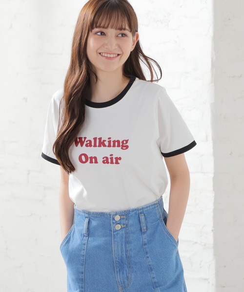 Honeys（ハニーズ）の「リンガーＴシャツ（Tシャツ/カットソー・レディース・ブルー/ブラック/ホワイト/ピンク/グリーン・L/M/S）」の9枚目の写真