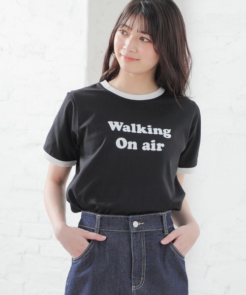Honeys（ハニーズ）の「リンガーＴシャツ（Tシャツ/カットソー・レディース・ブルー/ブラック/ホワイト/ピンク/グリーン・L/M/S）」の12枚目の写真