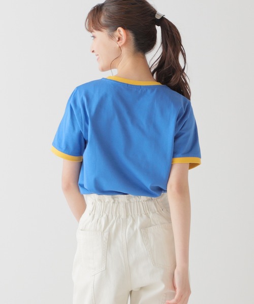 Honeys（ハニーズ）の「リンガーＴシャツ（Tシャツ/カットソー・レディース・ブルー/ブラック/ホワイト/ピンク/グリーン・L/M/S）」の16枚目の写真