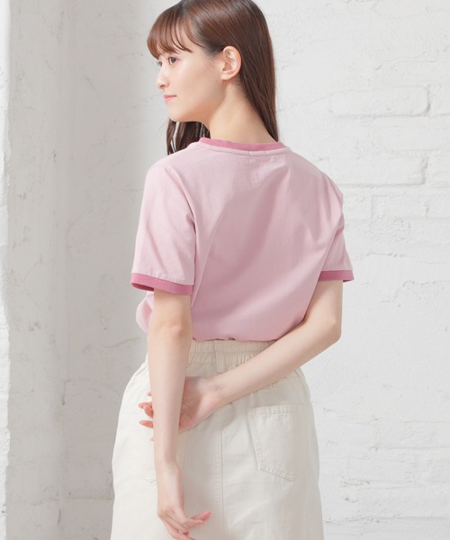 Honeys（ハニーズ）の「リンガーＴシャツ（Tシャツ/カットソー・レディース・ブルー/ブラック/ホワイト/ピンク/グリーン・L/M/S）」の19枚目の写真