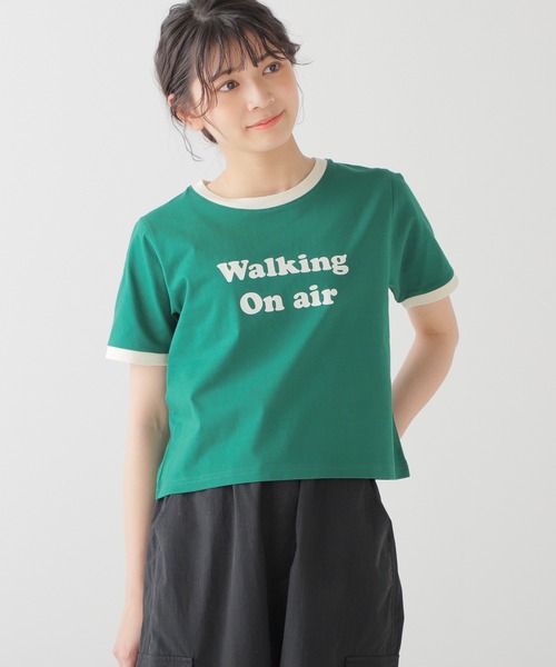 Honeys（ハニーズ）の「リンガーＴシャツ（Tシャツ/カットソー・レディース・ブルー/ブラック/ホワイト/ピンク/グリーン・L/M/S）」の21枚目の写真