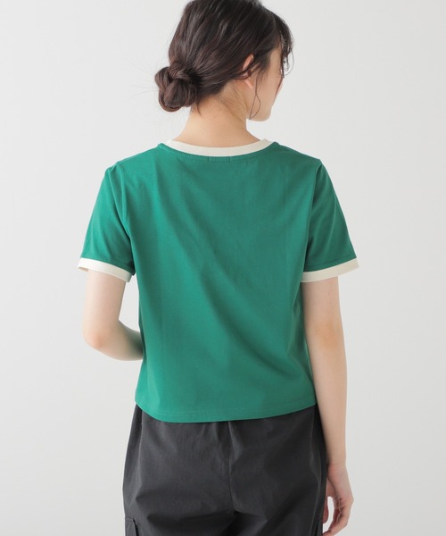 Honeys（ハニーズ）の「リンガーＴシャツ（Tシャツ/カットソー・レディース・ブルー/ブラック/ホワイト/ピンク/グリーン・L/M/S）」の22枚目の写真