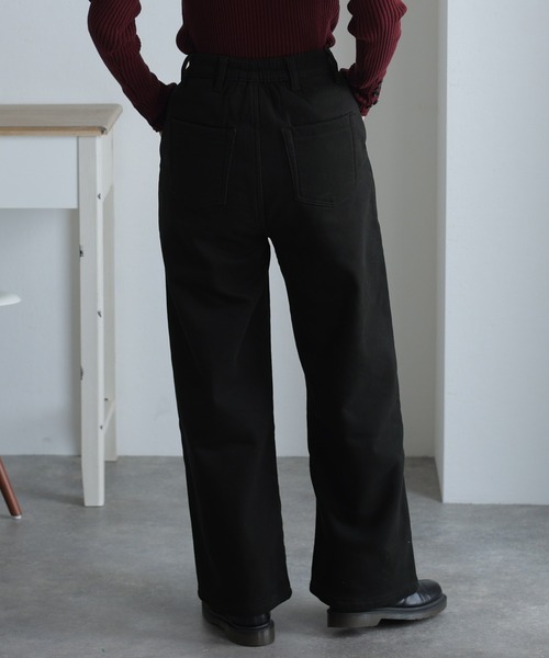 ElegChic(エレグシック)の「裏フリースツイルワイドストレートパンツ(チノパンツ・レディース・ブラック/ベージュ/カーキ・M/4L/L/XL/XXL)」の20枚目の写真