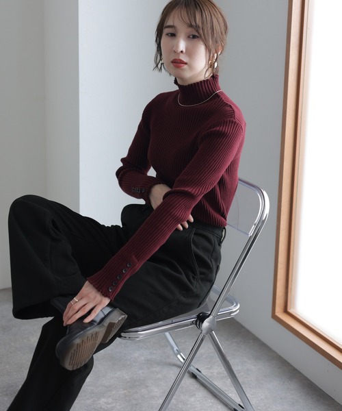 ElegChic(エレグシック)の「裏フリースツイルワイドストレートパンツ(チノパンツ・レディース・ブラック/ベージュ/カーキ・M/4L/L/XL/XXL)」の5枚目の写真