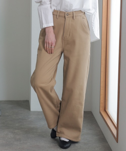 ElegChic(エレグシック)の「裏フリースツイルワイドストレートパンツ(チノパンツ・レディース・ブラック/ベージュ/カーキ・M/4L/L/XL/XXL)」の14枚目の写真