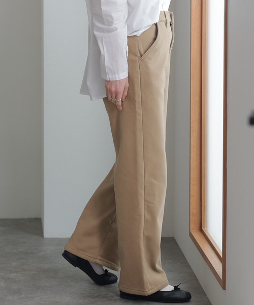 ElegChic(エレグシック)の「裏フリースツイルワイドストレートパンツ(チノパンツ・レディース・ブラック/ベージュ/カーキ・M/4L/L/XL/XXL)」の9枚目の写真