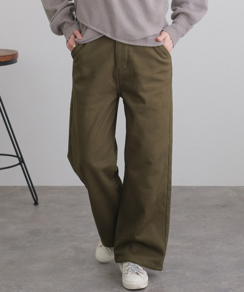 ElegChic(エレグシック)の「裏フリースツイルワイドストレートパンツ(チノパンツ・レディース・ブラック/ベージュ/カーキ・M/4L/L/XL/XXL)」の16枚目の写真