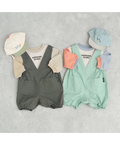 BREEZE（ブリーズ）の「ボディーオール×パンツセットアップ（その他ベビーウェア・キッズ・ミント/チャコール・70/80）」の3枚目の写真