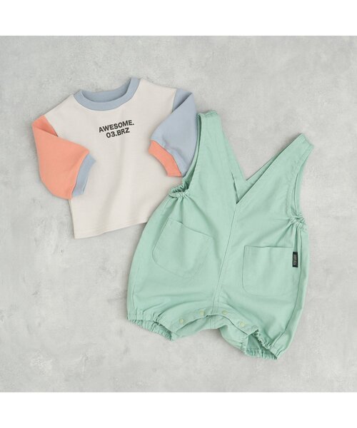 BREEZE（ブリーズ）の「ボディーオール×パンツセットアップ（その他ベビーウェア・キッズ・ミント/チャコール・70/80）」の5枚目の写真
