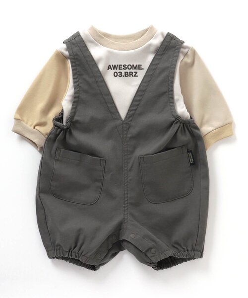 BREEZE（ブリーズ）の「ボディーオール×パンツセットアップ（その他ベビーウェア・キッズ・ミント/チャコール・70/80）」の6枚目の写真
