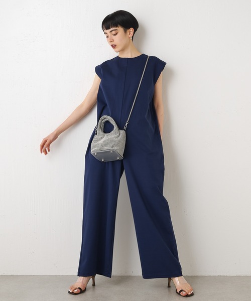 THE PAUSE ショルダータックリラックスジャンプスーツ ウィムガゼット　黒 THE PAUSE】ショルダータックジャンプスーツ | Whim Gazette