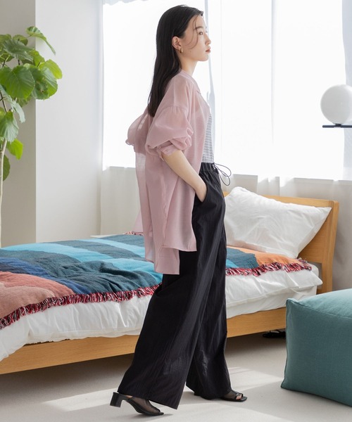 LOWRYS FARM(ローリーズファーム)の「ドロストナイロンワイドパンツ 193236(その他パンツ・レディース・ブラック/パープル/アイボリー・FREE)」の8枚目の写真