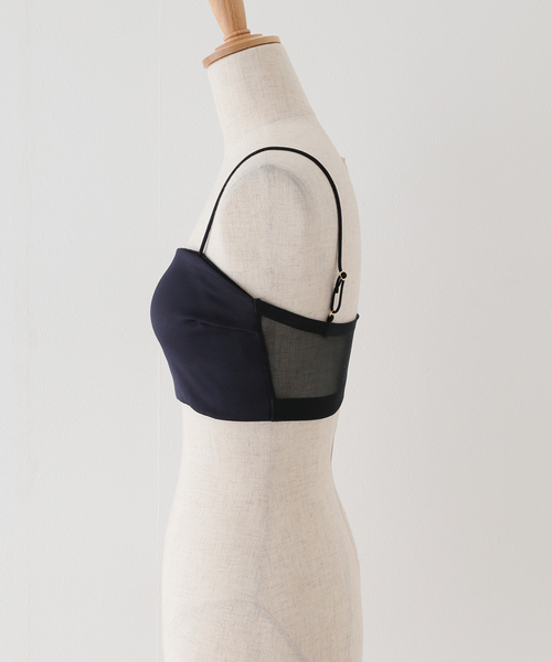 IENA × EMILY WEEK サテンバンドゥブラ ネイビー EMILY WEEK × IENA】サテン バンドゥブラ（ブラジャー）｜EMILY
