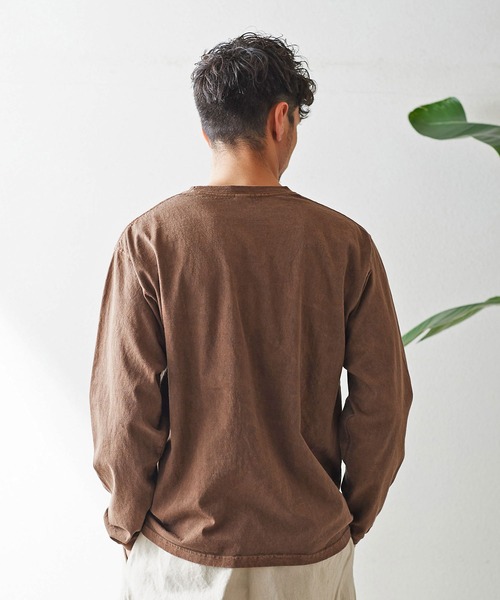 Good On（グッドオン）の「GOOD ON　L/S クルーポケット Tシャツ GOLT1306（Tシャツ/カットソー・メンズ・ナチュラル/ブラウン・S/M/L/XL）」の4枚目の写真