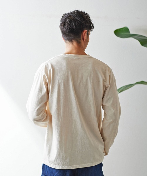 Good On（グッドオン）の「GOOD ON　L/S クルーポケット Tシャツ GOLT1306（Tシャツ/カットソー・メンズ・ナチュラル/ブラウン・S/M/L/XL）」の5枚目の写真