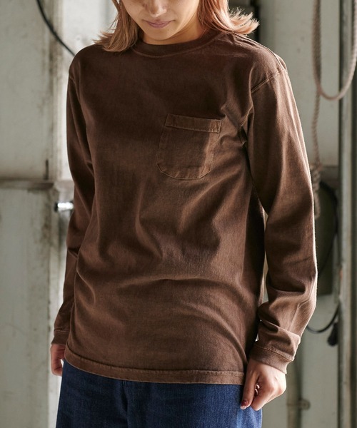 Good On（グッドオン）の「GOOD ON　L/S クルーポケット Tシャツ GOLT1306（Tシャツ/カットソー・メンズ・ナチュラル/ブラウン・S/M/L/XL）」の14枚目の写真