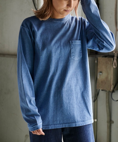 Good On（グッドオン）の「GOOD ON　L/S クルーポケット Tシャツ GOLT1306（Tシャツ/カットソー・メンズ・ナチュラル/ブラウン・S/M/L/XL）」の18枚目の写真