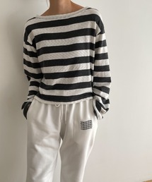El mar | El mar(エルマール) ボートネックボーダーロングTシャツ(Tシャツ/カットソー)