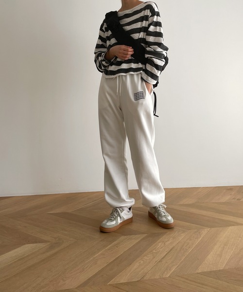 El mar（エルマール）の「El mar(エルマール) ボートネックボーダーロングTシャツ（Tシャツ/カットソー・レディース・チャコールグレー・ONE SIZE）」の9枚目の写真