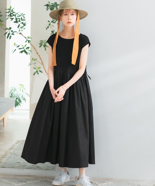 『WEB限定』ドッキングウエストギャザーワンピース