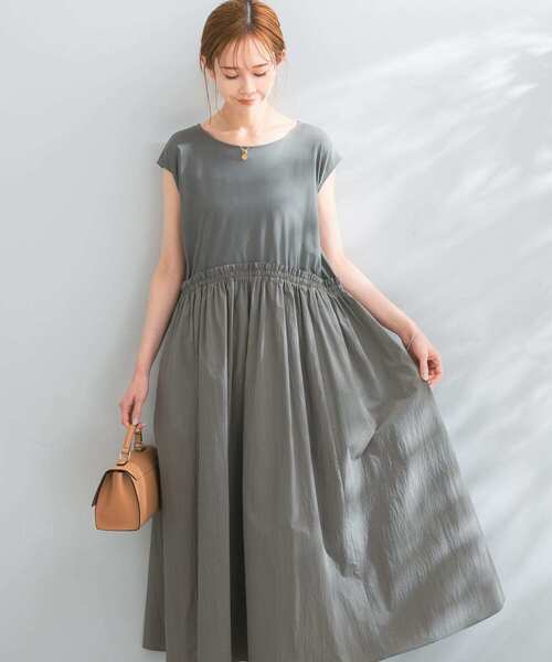 『WEB限定』ドッキングウエストギャザーワンピース