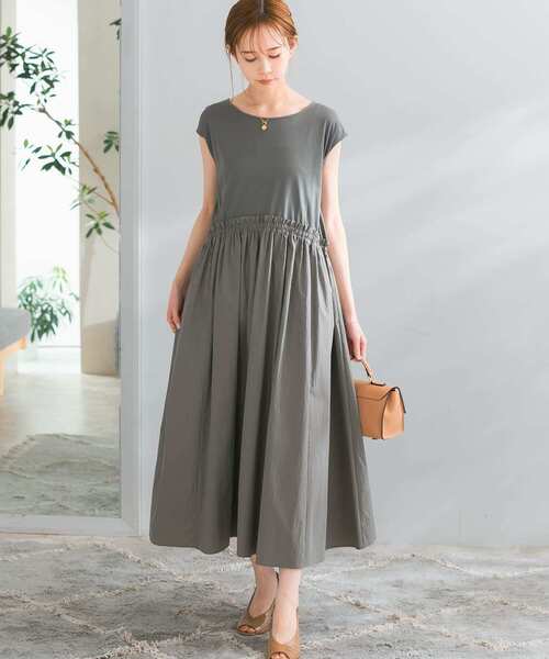 『WEB限定』ドッキングウエストギャザーワンピース