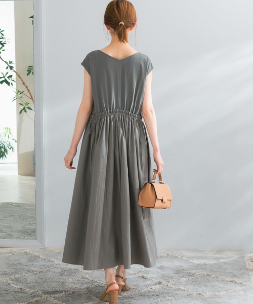 『WEB限定』ドッキングウエストギャザーワンピース