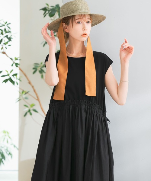 『WEB限定』ドッキングウエストギャザーワンピース