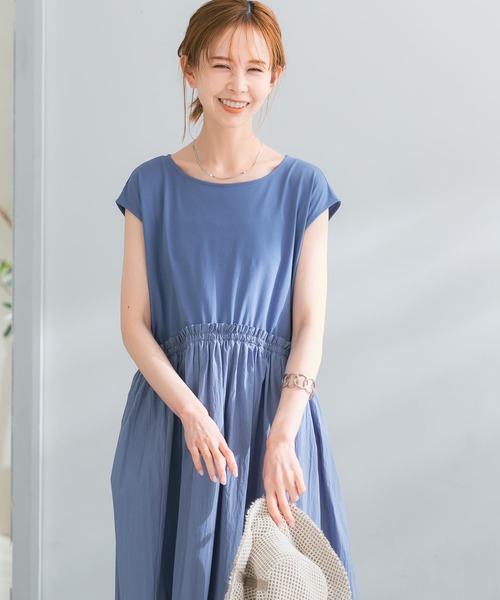 『WEB限定』ドッキングウエストギャザーワンピース