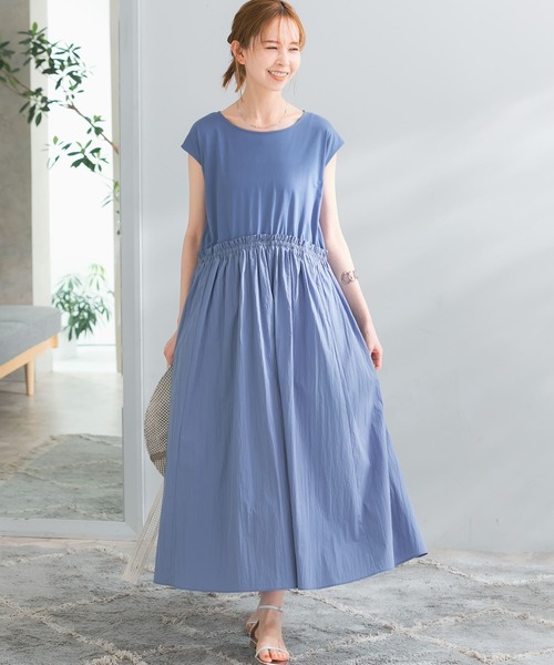 『WEB限定』ドッキングウエストギャザーワンピース