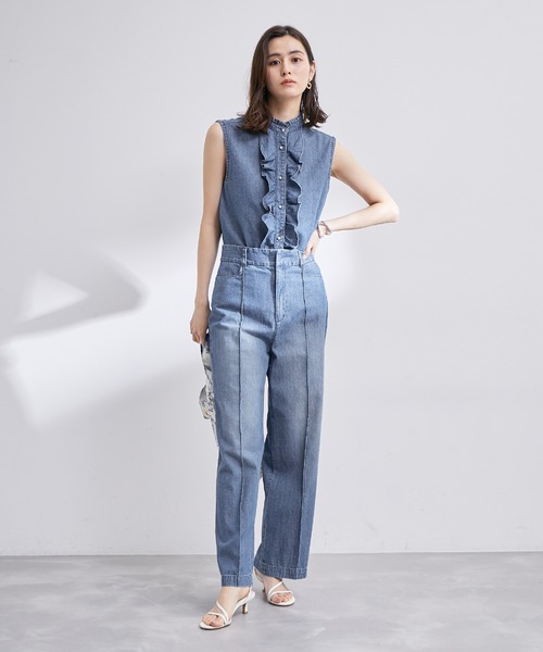 ROPE'（ロペ）の「【雑誌掲載】【洗える】サステナブルデニムパンツ/セットアップ対応（デニムパンツ・レディース・ブルー系その他4・36/38）」の3枚目の写真