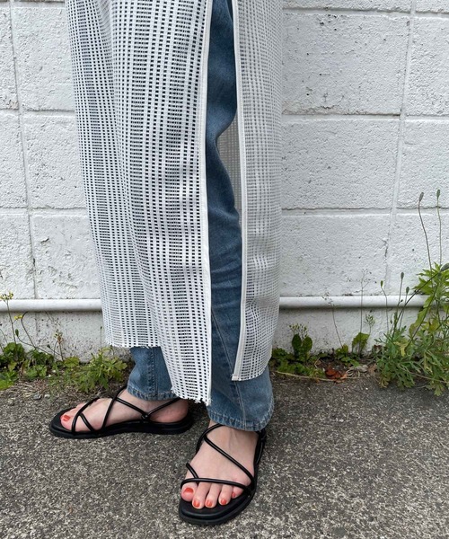 Miscere（ミスケーレ）の「☆ 2WAYアシメスリットストライプメッシュワンピース　252739（ワンピース・レディース・ブラック/オフホワイト・FREE）」の7枚目の写真