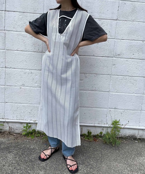 Miscere（ミスケーレ）の「☆ 2WAYアシメスリットストライプメッシュワンピース　252739（ワンピース・レディース・ブラック/オフホワイト・FREE）」の8枚目の写真