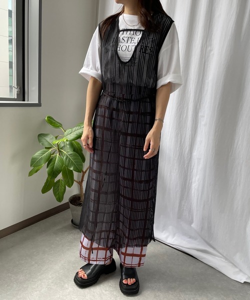 Miscere（ミスケーレ）の「☆ 2WAYアシメスリットストライプメッシュワンピース　252739（ワンピース・レディース・ブラック/オフホワイト・FREE）」の17枚目の写真