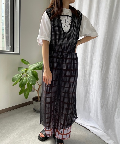 Miscere（ミスケーレ）の「☆ 2WAYアシメスリットストライプメッシュワンピース　252739（ワンピース・レディース・ブラック/オフホワイト・FREE）」の16枚目の写真