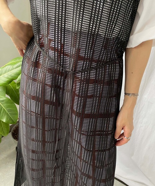 Miscere（ミスケーレ）の「☆ 2WAYアシメスリットストライプメッシュワンピース　252739（ワンピース・レディース・ブラック/オフホワイト・FREE）」の15枚目の写真
