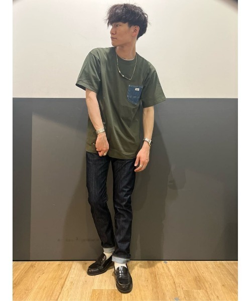 Lee(リー)の「Lee(リー)デニムポケット半袖Tシャツ(Tシャツ/カットソー・メンズ・ダークグリーン・M/L/XL)」の10枚目の写真