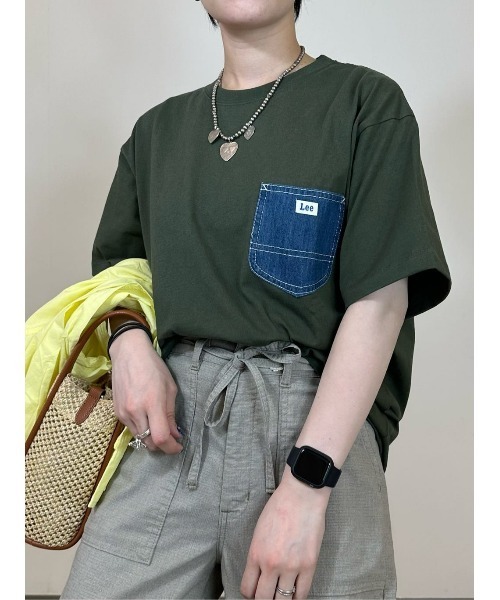 Lee(リー)の「Lee(リー)デニムポケット半袖Tシャツ(Tシャツ/カットソー・メンズ・ダークグリーン・M/L/XL)」の17枚目の写真